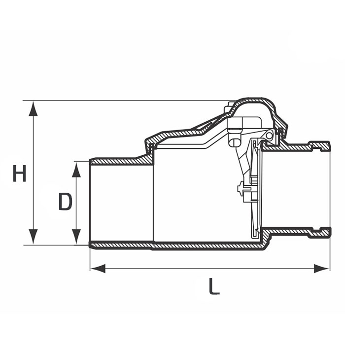Обратный клапан ПВХ 160 мм канализационный картинка